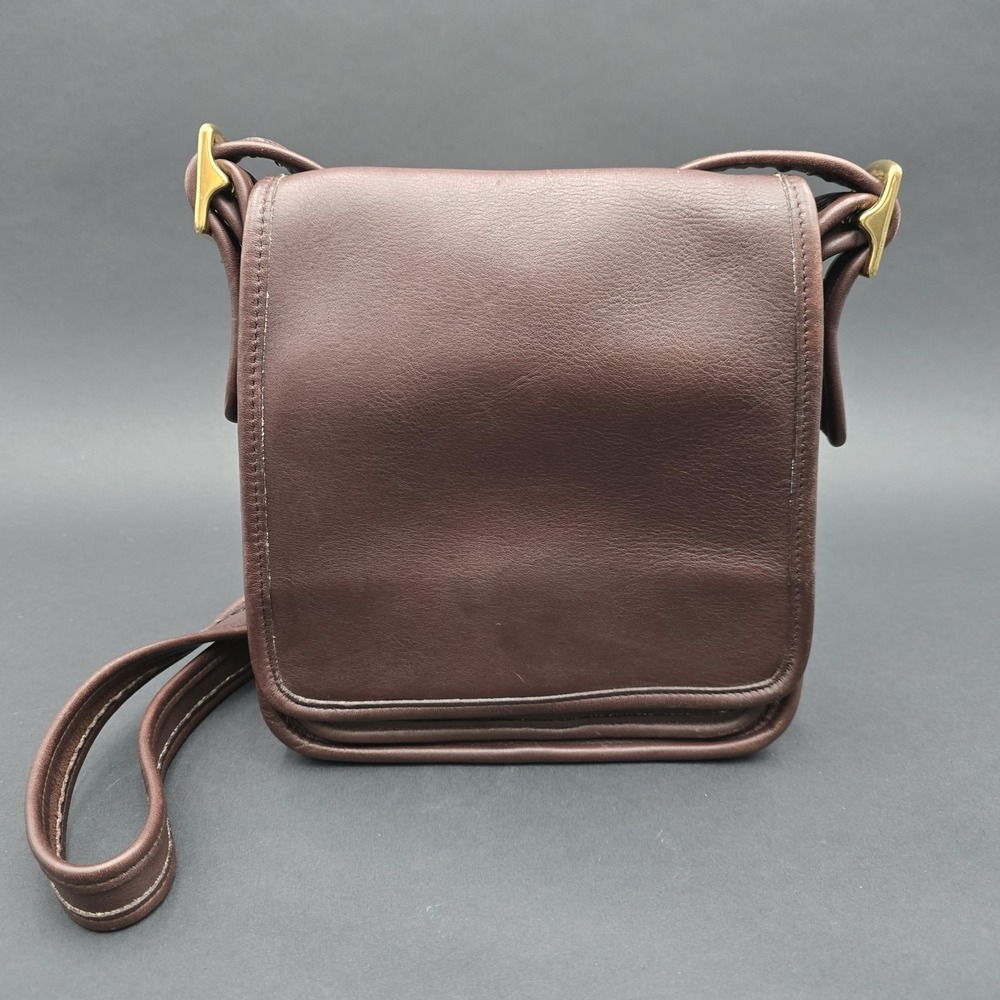 Coach 9145 Crossbody Shoulder Bag Dark Brown Leather Vintage Purse